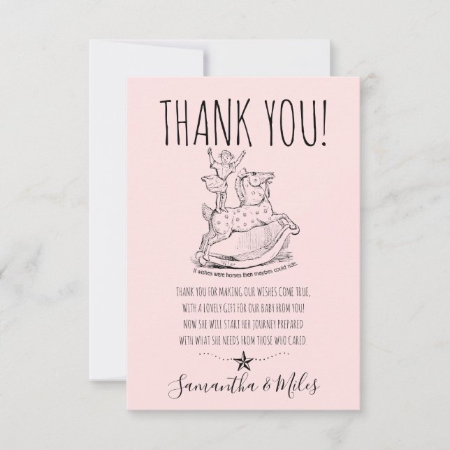 Carte De Remerciements Remerciement Bleu pour Baby Shower Fantaisiste pou (Devant)