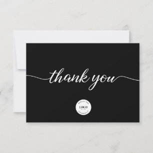 Carte De Remerciements Remerciement Client Simple Entreprise Noir Blanc
