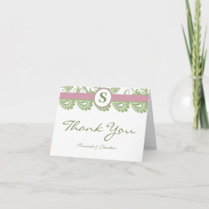 Carte De Remerciements Remerciement Damask Lavande Rose Pistache