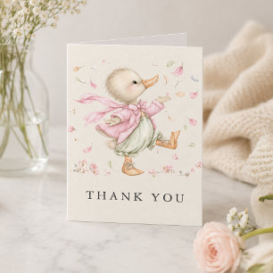 Carte De Remerciements Remerciement de Baby Shower Fille Canard de Livre 