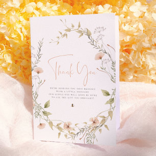 Carte De Remerciements Remerciement de Baby Shower Fille de abeille sauva