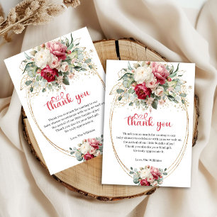 Carte De Remerciements Remerciement de Baby Shower Minimaliste Blanc Rosé