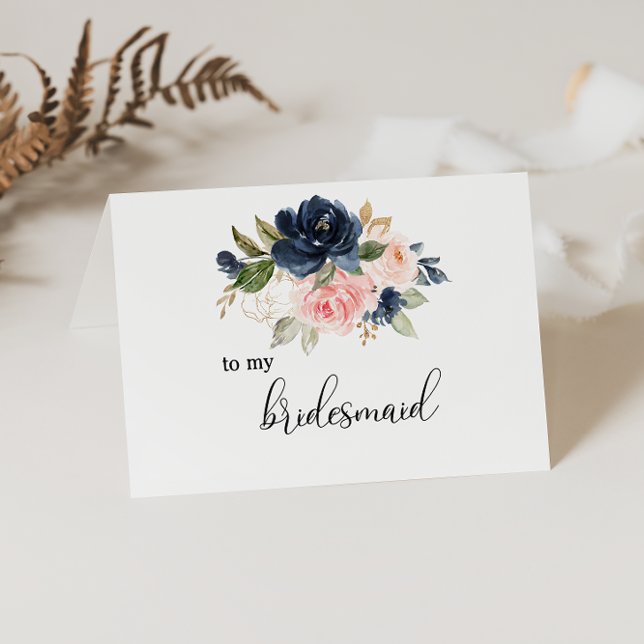 Carte De Remerciements Remerciement de demoiselle d'honneur de fleurs aut (Créateur téléchargé)