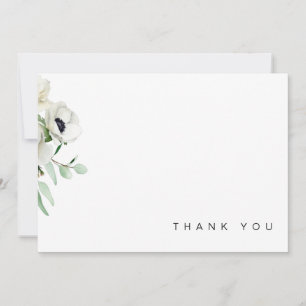 Carte De Remerciements Remerciement de deuil de fleurs blanches colorées