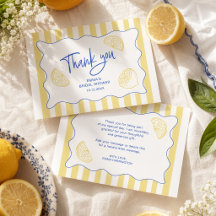 Remerciement de douche de mariée au citron méditer