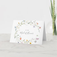 Remerciement de fête de mariage floral multicolore