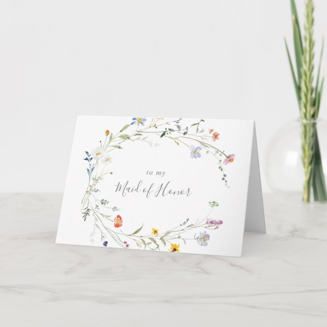 Carte De Remerciements Remerciement de fête de mariage floral multicolore (Devant)