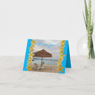 Carte De Remerciements Remerciement de la plage des chaises et du parasol