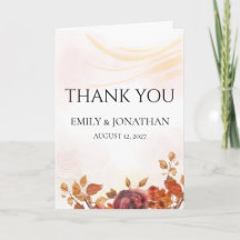 Remerciement de mariage automnal botanique Blush S