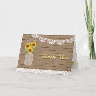 Carte De Remerciements Remerciement de mariage aux tournesols en pot Maso