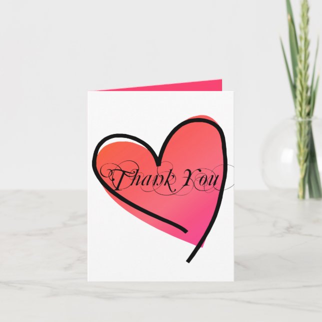 Carte De Remerciements Remerciement de mariage cœur élégant simple (Devant)