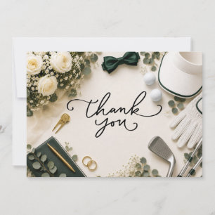 Carte De Remerciements Remerciement de mariage de golf