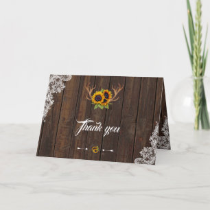 Carte De Remerciements Remerciement de mariage ensoleillé boho bois de ce
