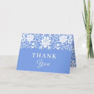 Carte De Remerciements Remerciement de mariage fleuri bleu en style chino