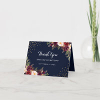Remerciement de mariage floral confetti marine Bou