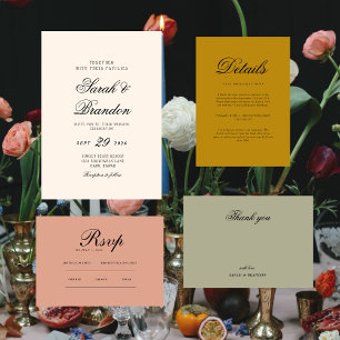 Carte De Remerciements Remerciement de mariage minimaliste à couleur unie