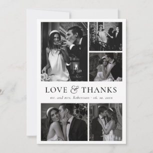 Carte De Remerciements Remerciement de mariage moderne Love and Thanks Ph