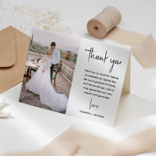 Carte De Remerciements Remerciement de mariage moderne minimaliste à 2 ph