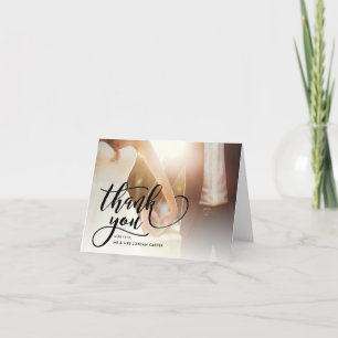 Carte De Remerciements Remerciement de mariage photo complet écriture fan