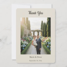 Remerciement de mariage photo Warm Neutral 2