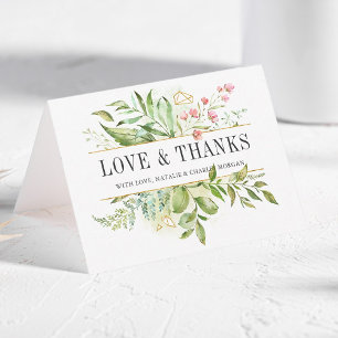 Carte De Remerciements Remerciement de photo de mariage de feuillage vert