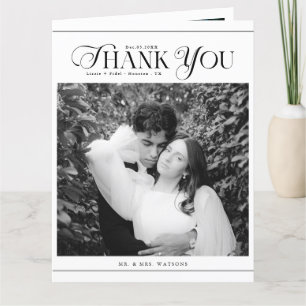 Carte De Remerciements Remerciement de Photo de Mariage Minimaliste Moder