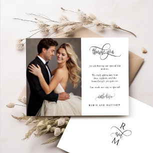Carte De Remerciements Remerciement de photo de mariage moderne et romant