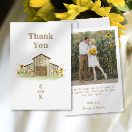 Carte De Remerciements Remerciement de photo de tournesol de pays de gran
