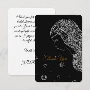 Carte De Remerciements Remerciement Élégant Noir & Blanc pour une Baby Sh