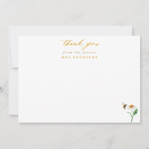Carte De Remerciements Remerciement élégant pour la fête de mariage Daisy