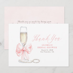 Carte De Remerciements Remerciement Élégant Rose Prosecco pour Enterremen