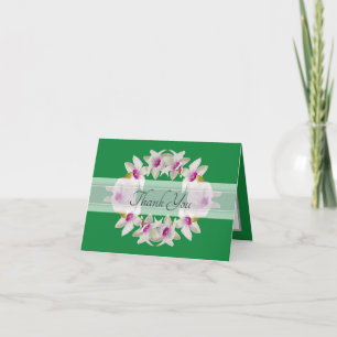 Carte De Remerciements Remerciement Floral Élégant Orchidée Blanche Moder