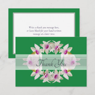 Carte De Remerciements Remerciement Floral Élégant Orchidée Blanche Moder