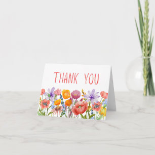 Carte De Remerciements Remerciement Minimaliste Fleur Sauvage - Intérieur