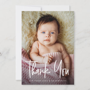 Carte De Remerciements Remerciement moderne pour Baby Shower Photo person