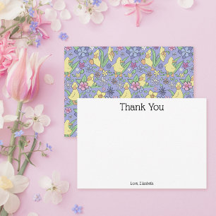 Carte De Remerciements Remerciement personnalisé avec motif floral de can