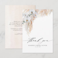 Remerciement Petit Mariage Floral Herbe des Pampas