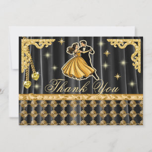 Carte De Remerciements Remerciement pour 21e anniversaire en or avec dans