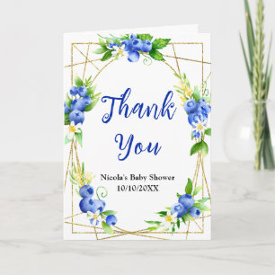 Carte De Remerciements Remerciement pour Baby Shower Floral Myrtille