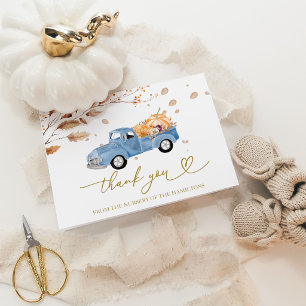 Carte De Remerciements Remerciement pour Baby Shower Garçon Camion Bleu C