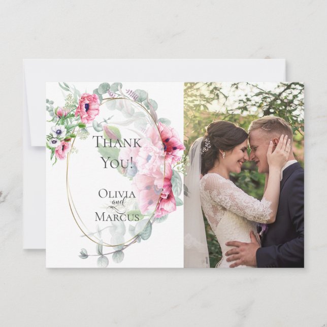 Carte De Remerciements Remerciement pour des photos de mariage  |  Coquel (Devant)