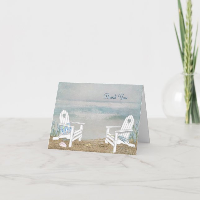 Carte De Remerciements Remerciement pour mariage sur la plage (Devant)