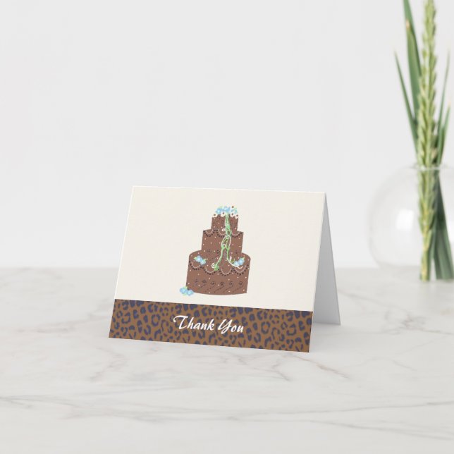 Carte De Remerciements Remerciement pour un gâteau de mariage au Chocolat (Devant)