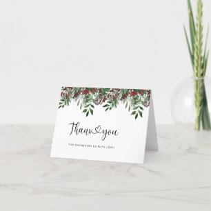 Carte De Remerciements Remerciement pour une baby shower Evergreen 