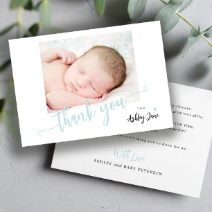 Carte De Remerciements Remerciement pour une baby shower garçon avec un s