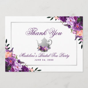 Carte De Remerciements Remerciement pour une fête de thé de mariage flora