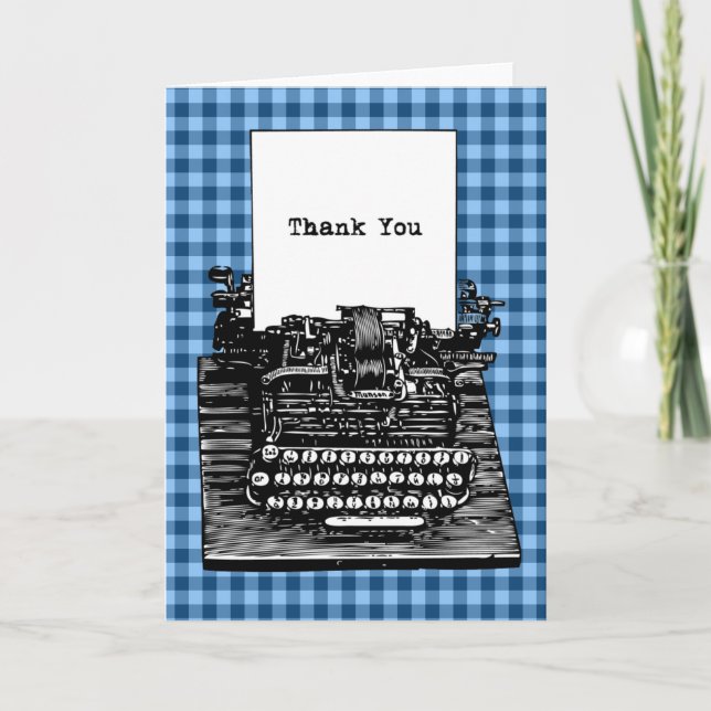 Carte De Remerciements Remerciement sur machine à écrire vintage (Devant)