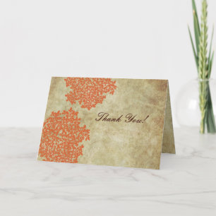 Carte De Remerciements Remerciement Vintage Orange Queen Ann's Lace