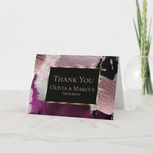 Carte De Remerciements Remerciements  Black Gold Plum moderne