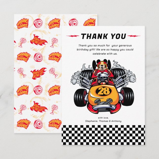 Carte De Remerciements Remerciements d'anniversaire pour les coureurs de  (Devant / Derrière)